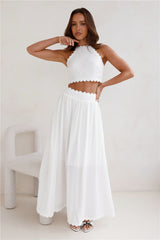 Linked Together Maxi Skirt White