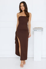 Yes Always Strapless Maxi Dress Chocolate