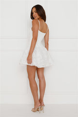 Luna Allure Embroidered Mini Dress White