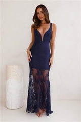Choose Style Lace Maxi Dress Navy