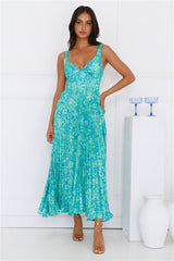 Ember Enchantment Satin Maxi Dress Green