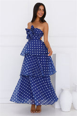 Raining Love Strapless Maxi Dress Navy