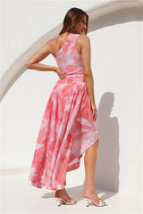 Notebook Of Love One Shoulder Maxi Dress Pink