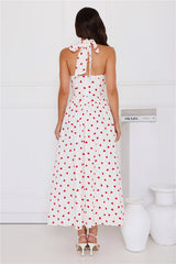 I Love You Halter Maxi Dress White
