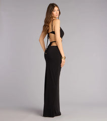 Lina Cutout High Slit Formal Dress