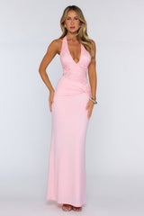 Always That Girl Halter Maxi Dress Pink
