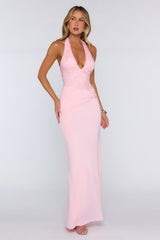 Always That Girl Halter Maxi Dress Pink