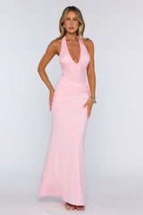 Always That Girl Halter Maxi Dress Pink