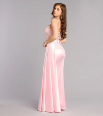 Violet Satin Corset Sash Formal Dress