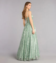 Ivy Glitter Sequin Lace-Up Ball Gown