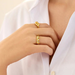 18K Gold Lucia Ring - Gold/Pavé