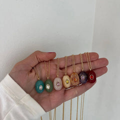 Aura Semi-Precious Pendant Necklace - Citrine