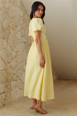 Afternoon Treat Midi Dress Yellow
