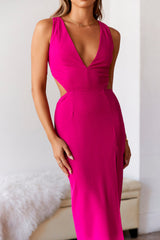 Polaroid Shake Midi Dress Hot Pink