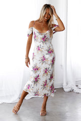 Sunset At Dawn Midi Dress Cream