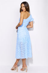 In Full Bloom Mesh Midi Dress Blue