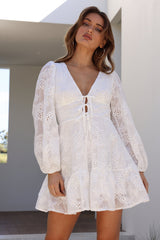 Royal Touch Mini Dress White