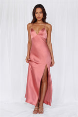 The Sophia Satin Maxi Dress Rose