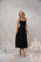 Like Fine Wine Halter Midi Dress Black