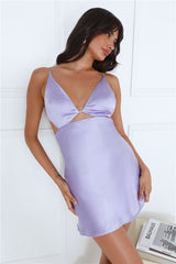 Silky Delight Satin Mini Dress Lilac