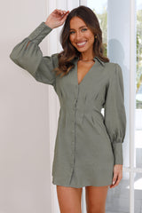 Style Me Your Way Shirt Dress Khaki