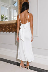 Going With The Flow Midi Dress White