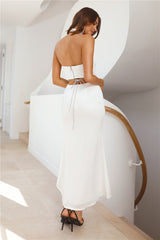 Yes To The Dress Halter Maxi Dress White