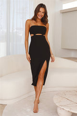 Rings Of Gold Midi Dress Black