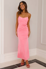 Going With The Flow Midi Dress Pink