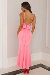Going With The Flow Midi Dress Pink