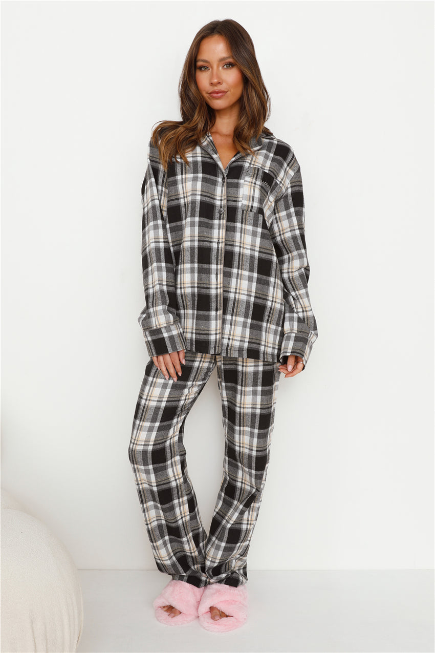 Dreamland Flannelette Pyjama Pants Unisex Grey Check