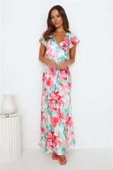 Her Energy Satin Maxi Dress Green