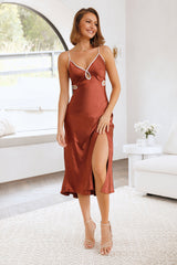 Time To Get Down Maxi Dress Brown