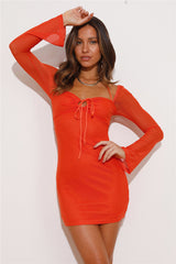 It's Me Mesh Mini Dress Orange