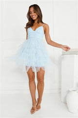 Into The Glam Tulle Mini Dress Blue