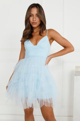 Into The Glam Tulle Mini Dress Blue