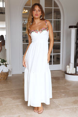 Garden Delight Maxi Dress White