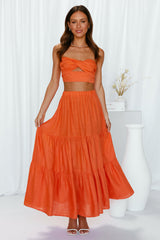 Unwritten Words Maxi Skirt Orange