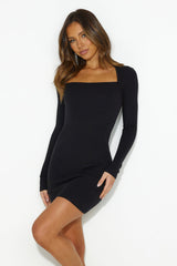 Reaching New Heights Mini Dress Black