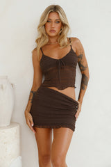 Coconut Shells Crop Top Brown