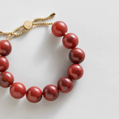 Jane Beaded Bracelet - Cherry Red Bead