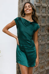 Positions Satin Dress Jade