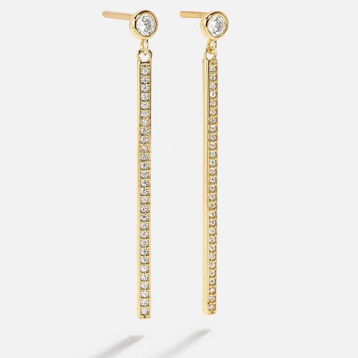 18K Gold Bella Earrings - Gold/Pavé