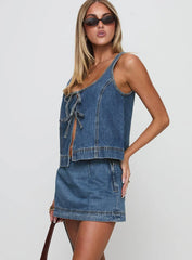 Stefenie Denim Skort Mid Wash Tall