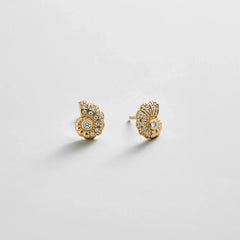 14K Gold Just For Fun Earrings - Spiral Shell