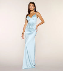 Casey Satin Low Back Mermaid Formal Dress