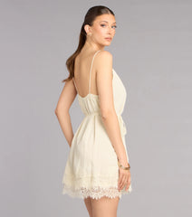 Pretty Plans Chiffon And Lace Skater Dress