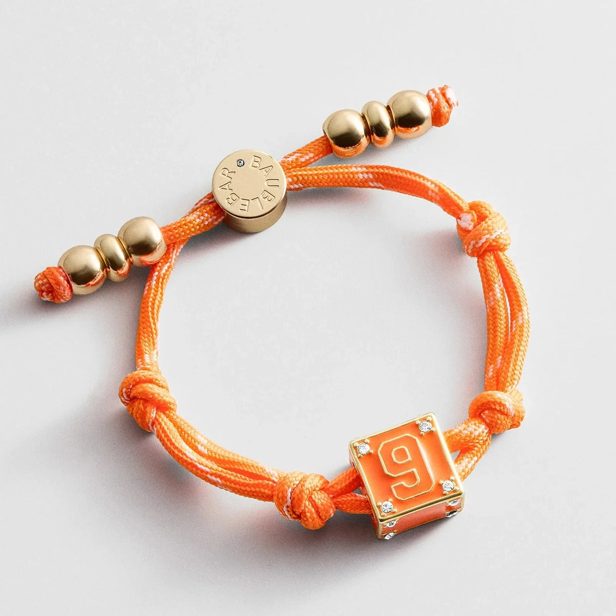 Block Party Varsity Number Custom Bracelet  - Tangerine Single Digit