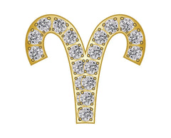 Aries Zodiac Icon - Pavé Gold