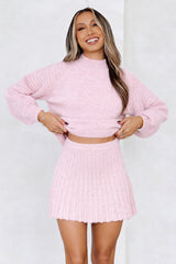 Seasonal Style Knit Sweater Pink